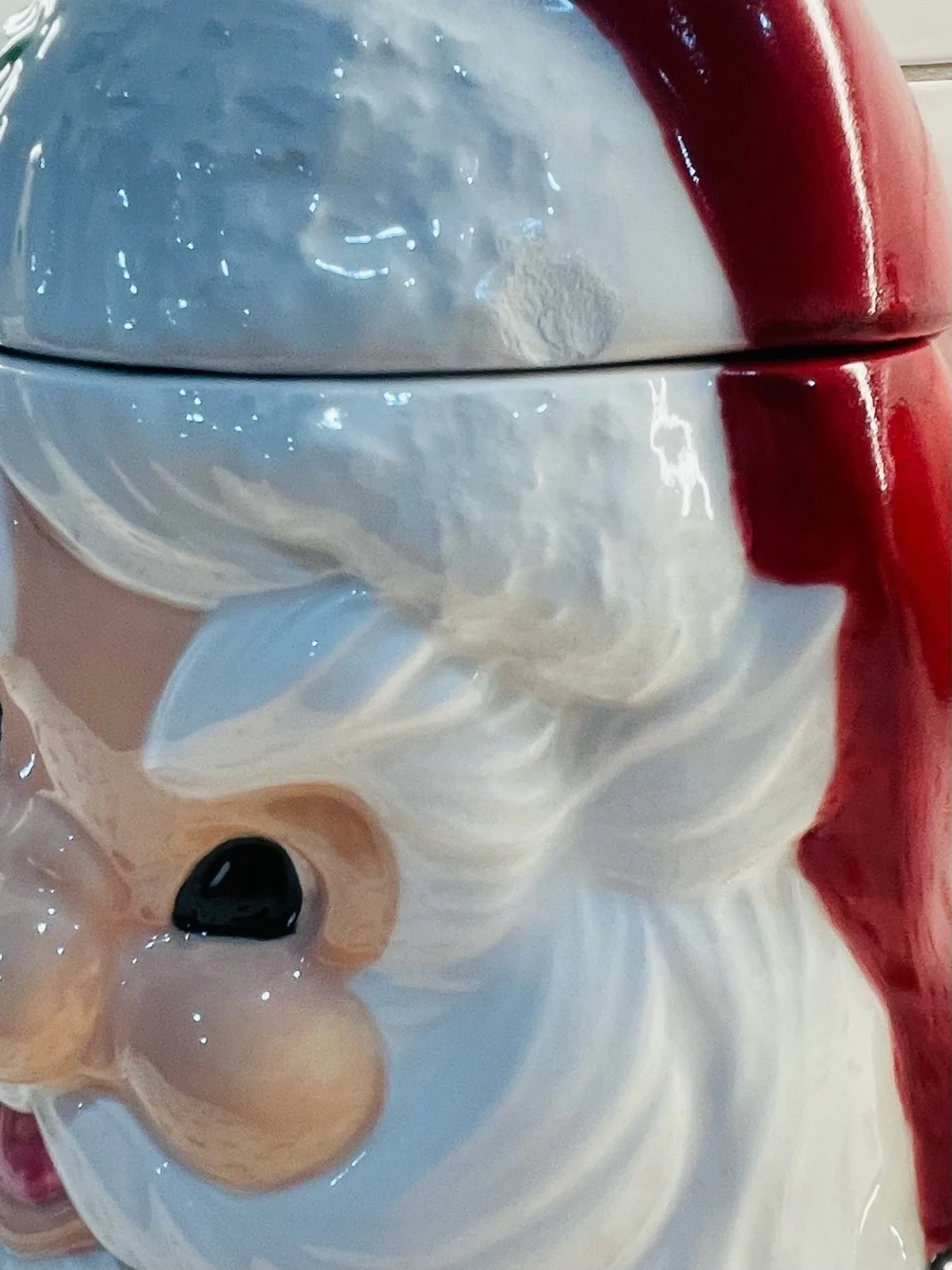 Vintage Santa Cookie Jar - 1995 Hand Painted and Initialed